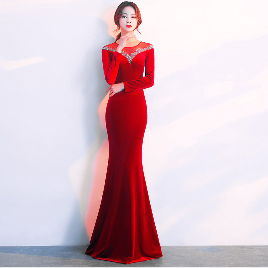 Evening dress woman slim classy RED  dress